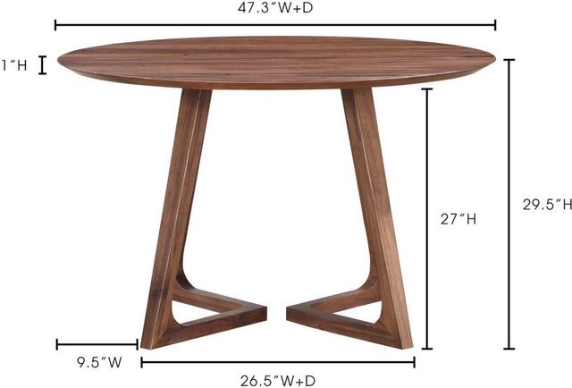 Moe's Home Collection Godenza Walnut Round Dining Table-3