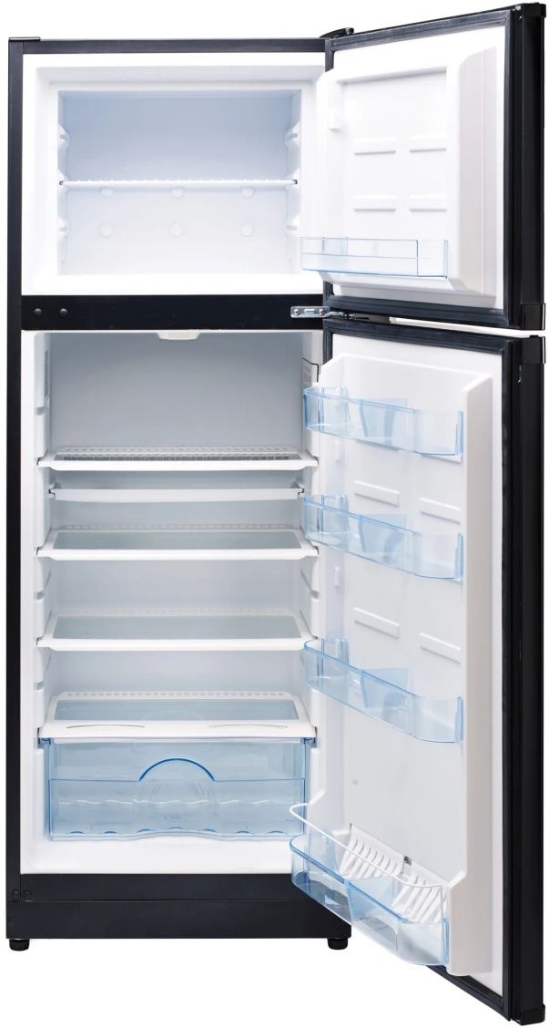 Unique Appliances 24" 10.3 Cu. Ft. Black Counter Depth Off-Grid Solar DC Top Freezer Refrigerator-1
