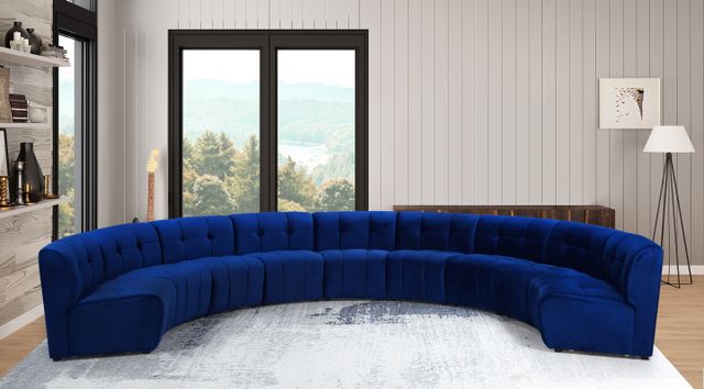 Meridian Furniture Limitless 9-Piece Navy Velvet Modular Sectional-1