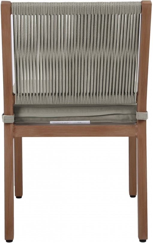 Meridian Furniture Maui Gray/Brown Aluminum Outdoor Dining Side Chair-2