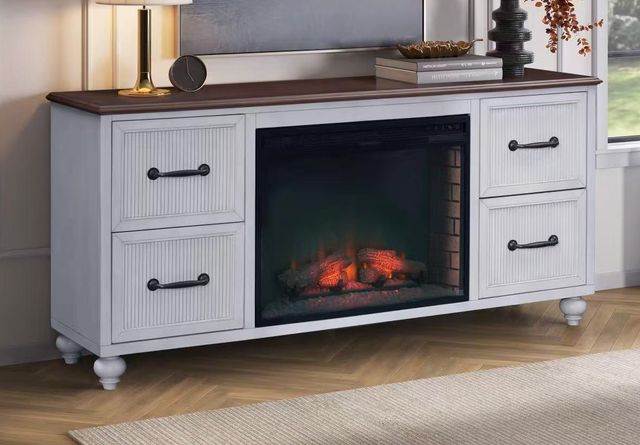 Legends Home Marley White 66" Fireplace Console-1