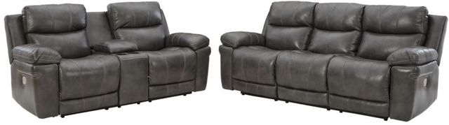 Signature Design by Ashley® Edmar 2-Piece Charcoal Living Room Set with Power Reclining Sofa-0