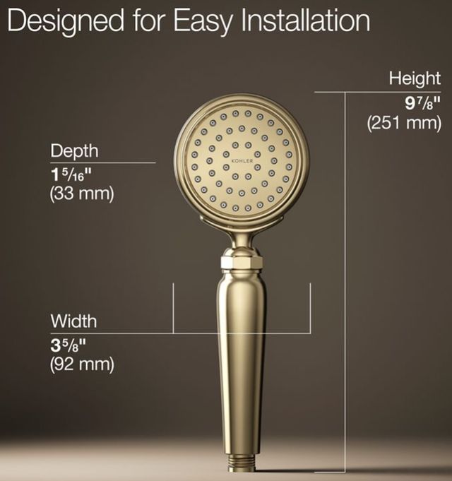 KOHLER® Artifacts® Vibrant French Gold 1.75 GPM Single-Function Handshower-2