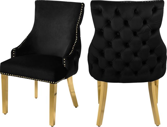 Meridian Furniture Tuft Black Velvet Dining Chair-1