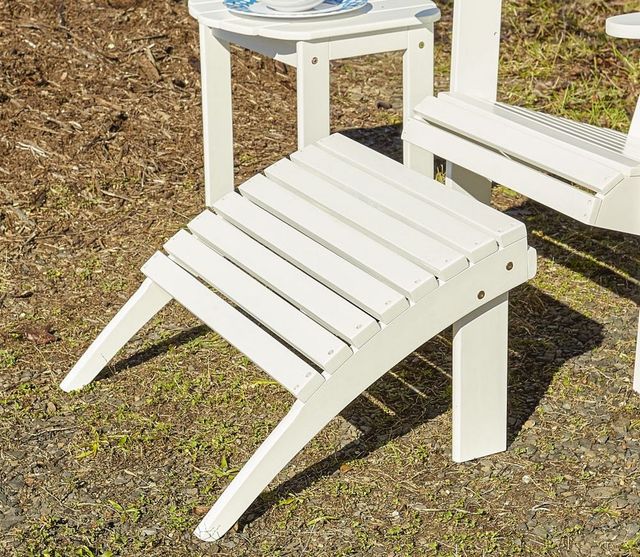 Linon Adirondack White Wooden Outdoor Ottoman-1