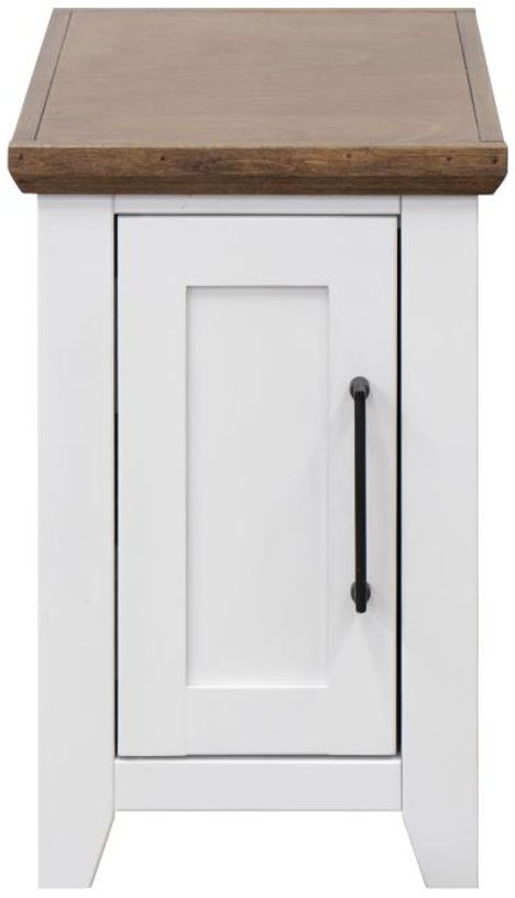 Legends Home Providence Bourbon Chair Side Table with White Base-3