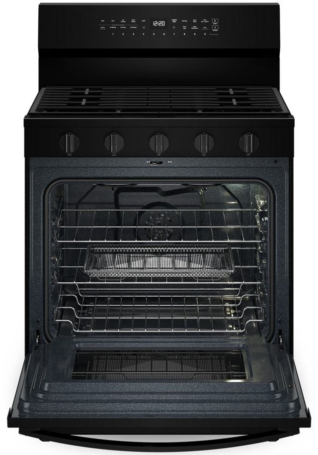 Whirlpool® 30" Black Freestanding Gas Range with Air Cooking Technology-1