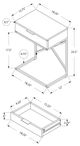 Monarch Specialties Inc. Grey 24"H Drawer Accent Table with Chrome Metal Base-3