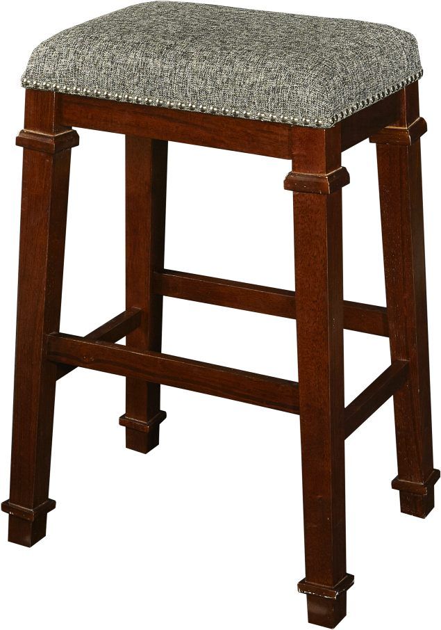 Linon Kennedy Walnut Bar Stool-0