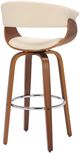 Armen Living Julyssa Cream/Walnut Swivel Bar Stool-4