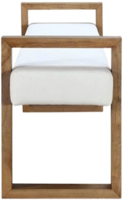 Modus Furniture One Bisque/White Pearl Upholstered Dining Bench-3