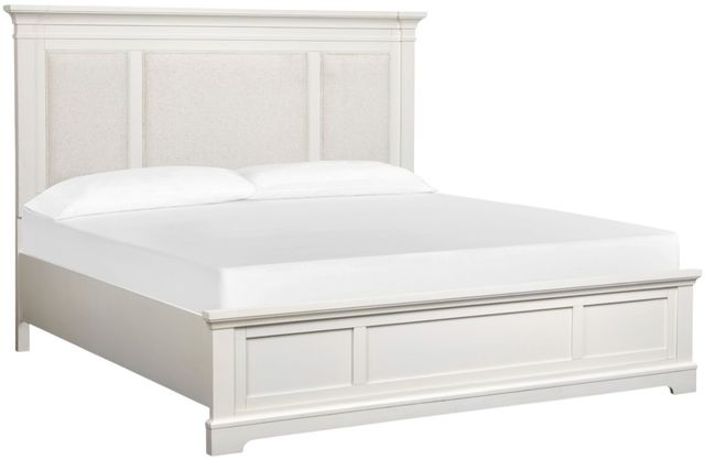 Magnussen Home® Kingston Whisper White King Panel Bed with Upholstered Headboard-0