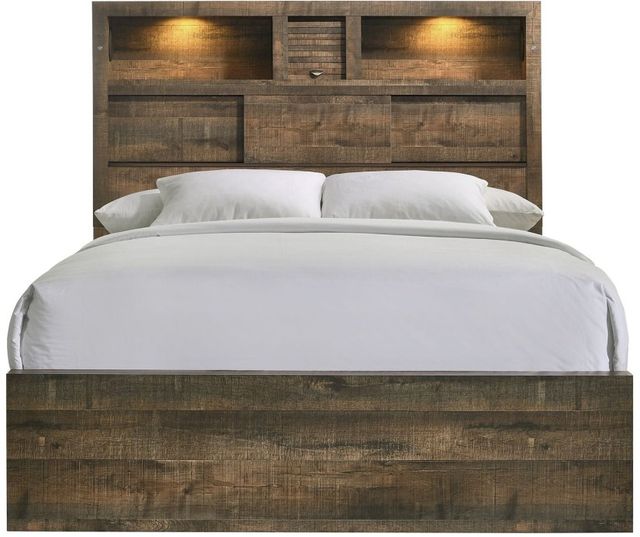 Elements International Bailey Drift Queen Bookcase Bed-1