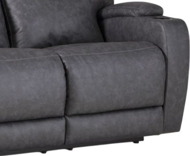 HomeStretch Jaguar Graphite Double Power Reclining Sofa-2