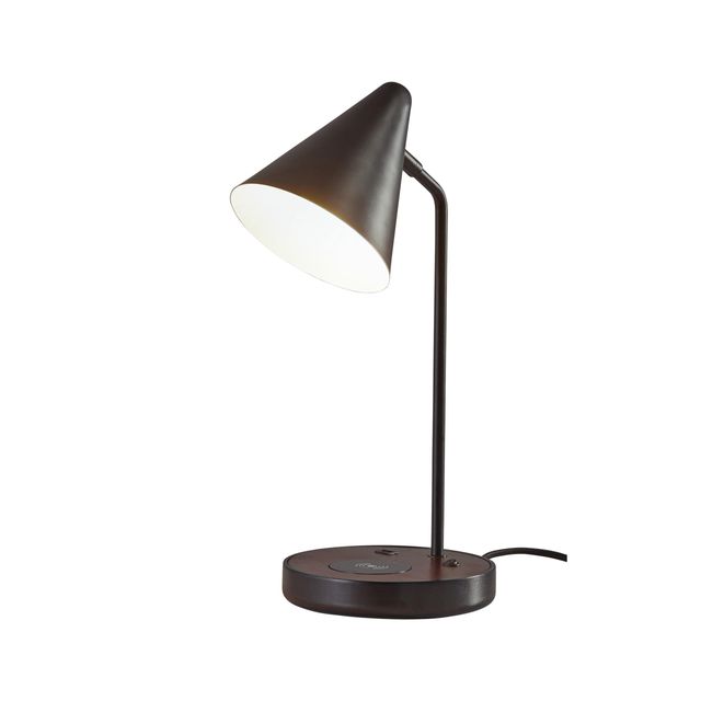 Adesso® Oliver Matte Black Adessocharge Desk Lamp-0