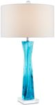 Currey & Company Chatto Transparent Blue/White Table Lamp-0