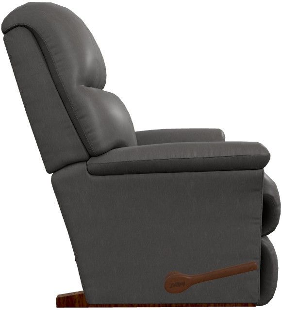 La-Z-Boy® Reed Gray Leather Manual Rocking Recliner-3