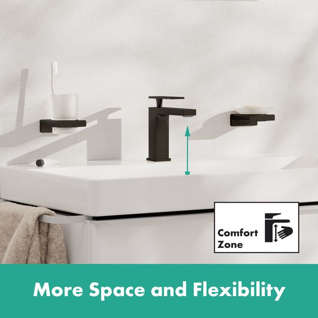 Hansgrohe Tecturis E Matte Black Single-Hole Faucet 110 with Pop-Up Drain-3