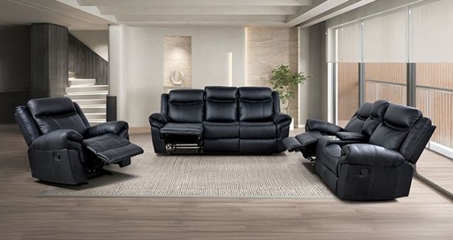 Furniture of America® Agata Black Manual Sofa-2