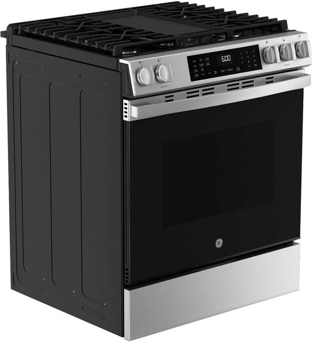 GE® 600 Series 30" Fingerprint Resistant Stainless Steel Slide In Gas Range with No Preheat Air Fry and EasyWash™ Oven Tray-4