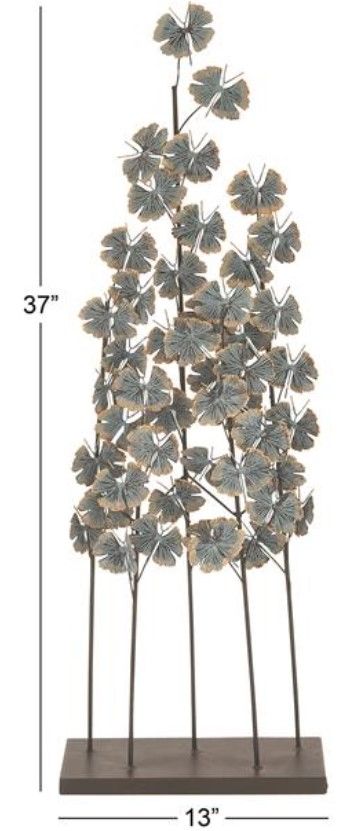 Deco Marche Teal Leaf Sculpture-2