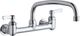 Elkay Chrome Foodservice 8" Centerset Wall Mount Faucet with 12" Arc Tube Spout and Lever Handles-0