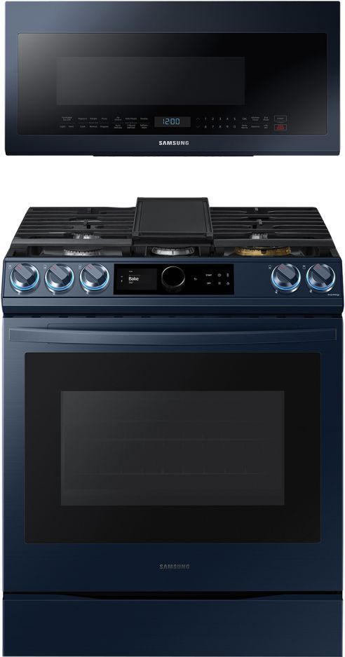 Samsung 2 Piece Fingerprint Resistant Navy Steel Kitchen Package-0