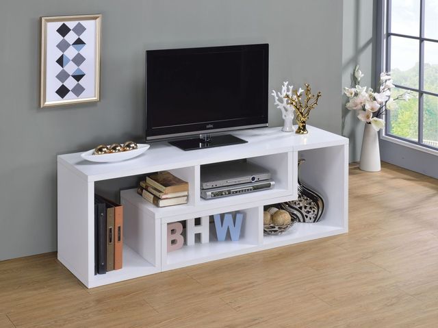 Coaster® Velma White Convertible TV Console And Bookcase-4