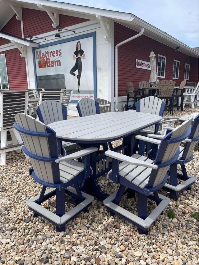 Creekside 7' Oval Counter Height Table with 6 Classic Back Swivel Counter Chairs, Smooth Colors-0