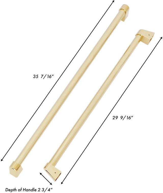 ZLINE Autograph Edition 36" Polished Gold Refrigerator Handles-1