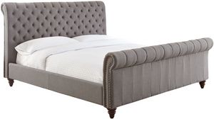 Steve Silver Co. Swanson Gray Queen Upholstered Sleigh Bed