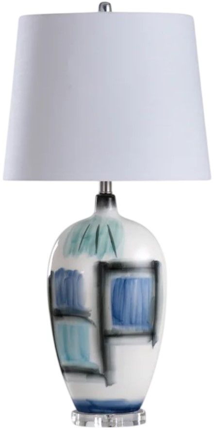 Stylecraft Trier Blue/White Table Lamp-0