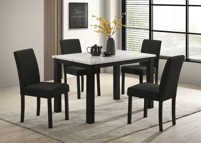 Crown Mark Resia Concrete Top Dining Table with Black Base-1