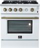 FORNO® Marco 30" White Pro Style Gas Range-0