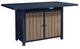 Signature Design by Ashley® East Beach Driftwood Aluminum Outdoor Rectangular Bar Table with Navy Blue Base-0