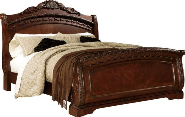 Millennium® by Ashley® North Shore 2-Piece Dark Brown King Sleigh Bed Set-1