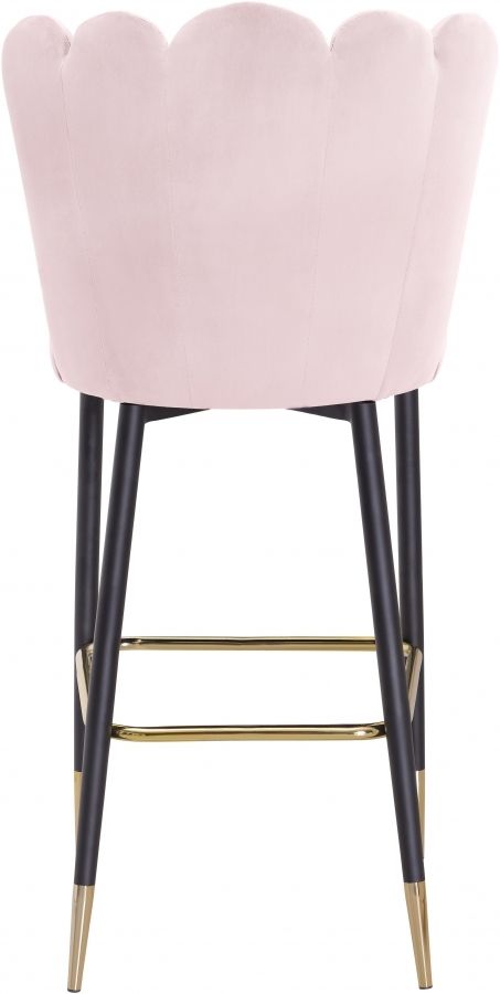 Meridian Furniture Lily Pink Velvet Stool-3