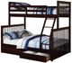 IFDC Espresso Youth Single/Double Bunk Storage Bed-0