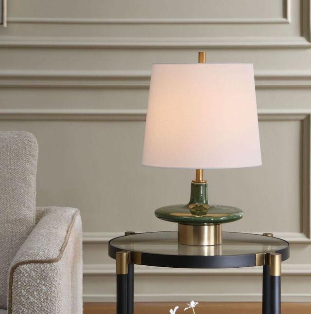 Uttermost® Sieler Glossy Moss Green Table Lamp-1