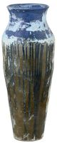 Currey & Company Capizzi Antique White/Blue Drip Urn-1