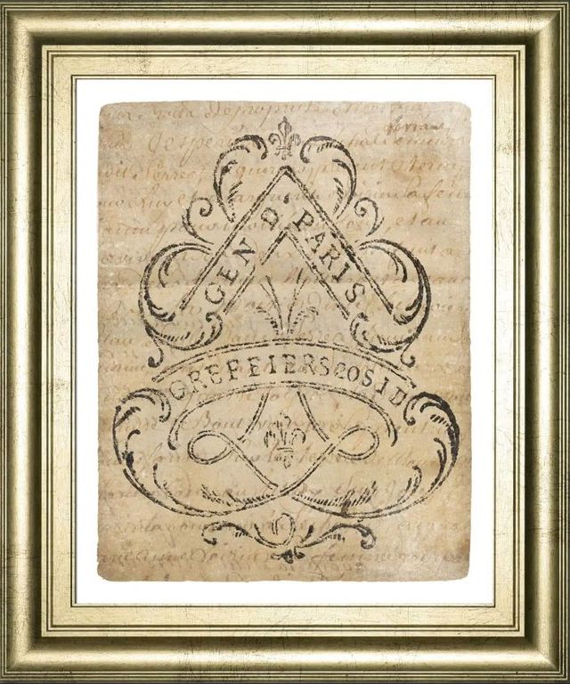 Classy Art Letter Crest I Vintage v2 by Wild Apple Portfolio Wall Art-0