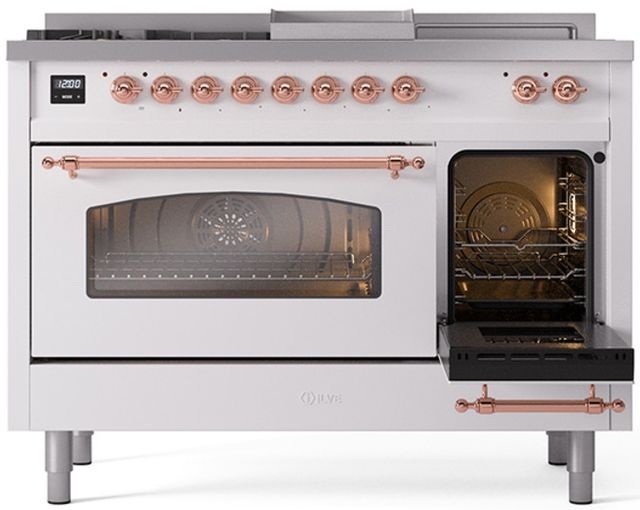Ilve® Nostalgie II Series 48" Custom RAL Color Pro Style Dual Fuel Range-3