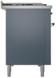 Ilve® Nostalgie II Series 48" Blue Grey Pro Style Dual Fuel Range-1