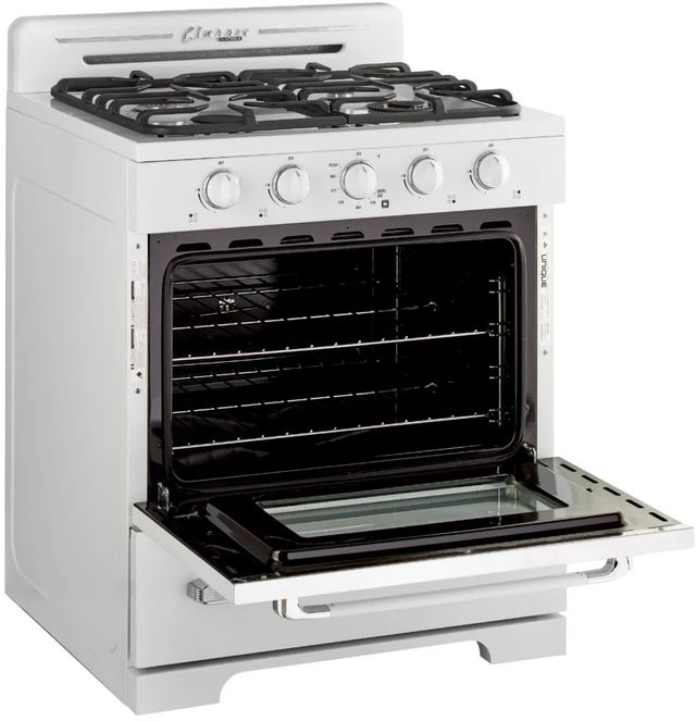 Unique Appliances 30" Marshmallow White Classic Retro Offgrid Freestanding Gas Range-1