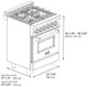 ZLINE Autograph Edition 24" Stainless Steel Pro Style Dual Fuel Range with Polished Gold Accents -3