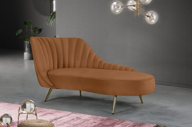 Meridian Furniture Margo Saddle Velvet Chaise Lounge-2