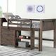 Donco Kids Barn Door Brushed Shadow Twin Low Loft Bed-1