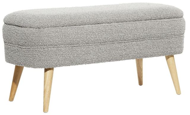 Deco Marche Gray Upholstered Storage Bench-0