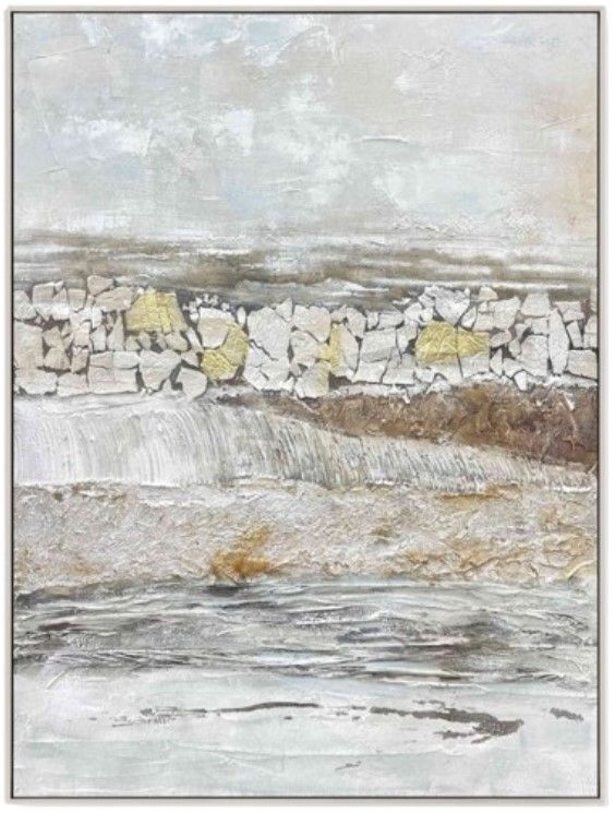 Classy Living Organic Textured Serenity Stone Landscape Wall Art-0