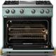 Viking® 5 Series 36" Splash Pro Style Gas (NG) Range with Brushed Brass Trim-1